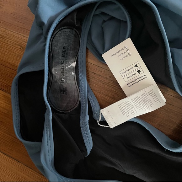 Cupshe Calm Sea Plunge Ruched Monokini One Piece Swimsuit Size Medium - Picture 3 of 7